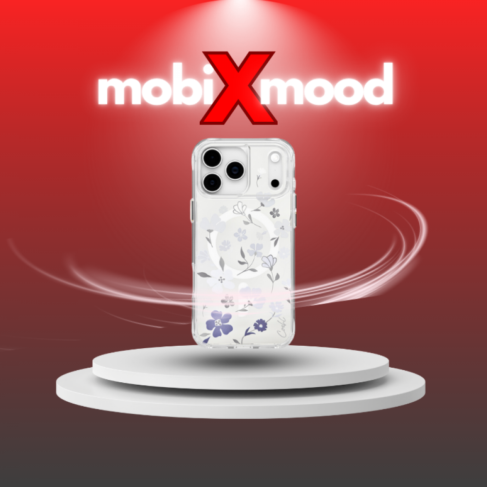 iPhone 17 Pro Max Kılıf | Coehl Amara | MagSafe Uyumlu Şeffaf Çiçekli Kapak | MobixMood