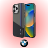 iPhone 15 Pro Max BMW orijinal lisanslı yarı transparan M dizayn çizgili ince zarif koruyucu telefon kılıfı