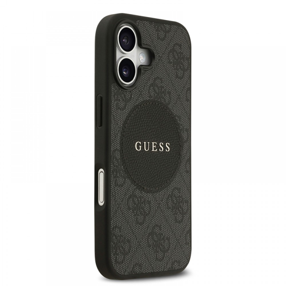 iPhone 17 Guess orijinal lisanslı MagSafe uyumlu dairesel yazı logolu (Circle Classic) klasik tasarımlı telefon kılıfı