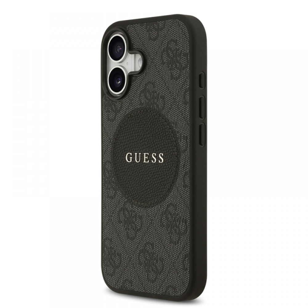 iPhone 17 Guess orijinal lisanslı MagSafe uyumlu dairesel yazı logolu (Circle Classic) klasik tasarımlı telefon kılıfı