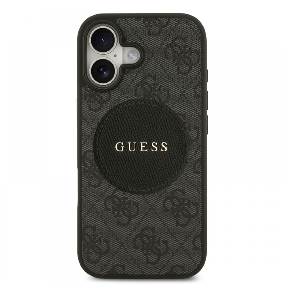 iPhone 17 Guess orijinal lisanslı MagSafe uyumlu dairesel yazı logolu (Circle Classic) klasik tasarımlı telefon kılıfı