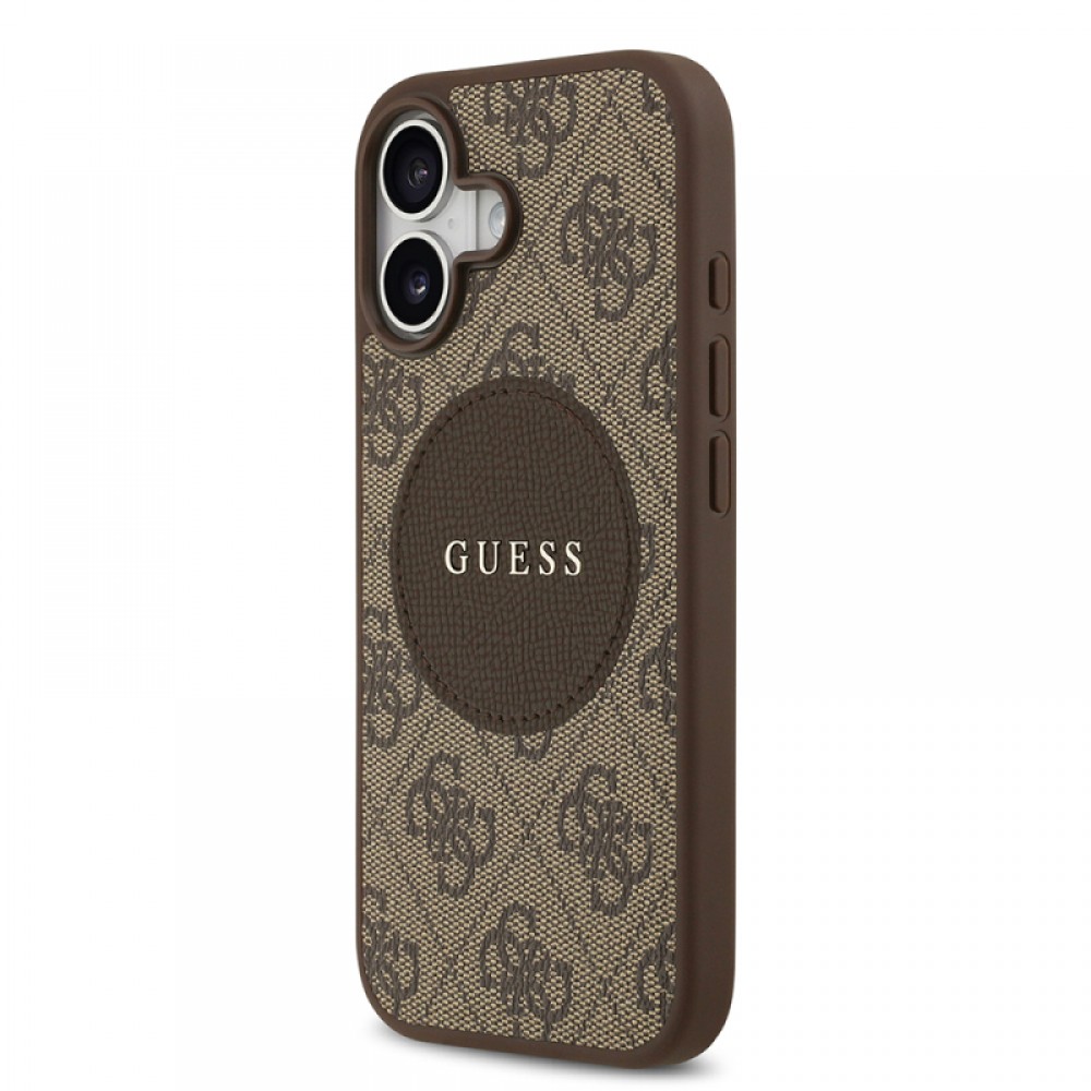 iPhone 17 Guess orijinal lisanslı MagSafe uyumlu dairesel yazı logolu (Circle Classic) klasik tasarımlı telefon kılıfı