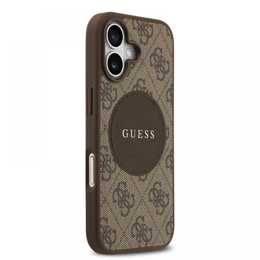 iPhone 17 Guess orijinal lisanslı MagSafe uyumlu dairesel yazı logolu (Circle Classic) klasik tasarımlı telefon kılıfı
