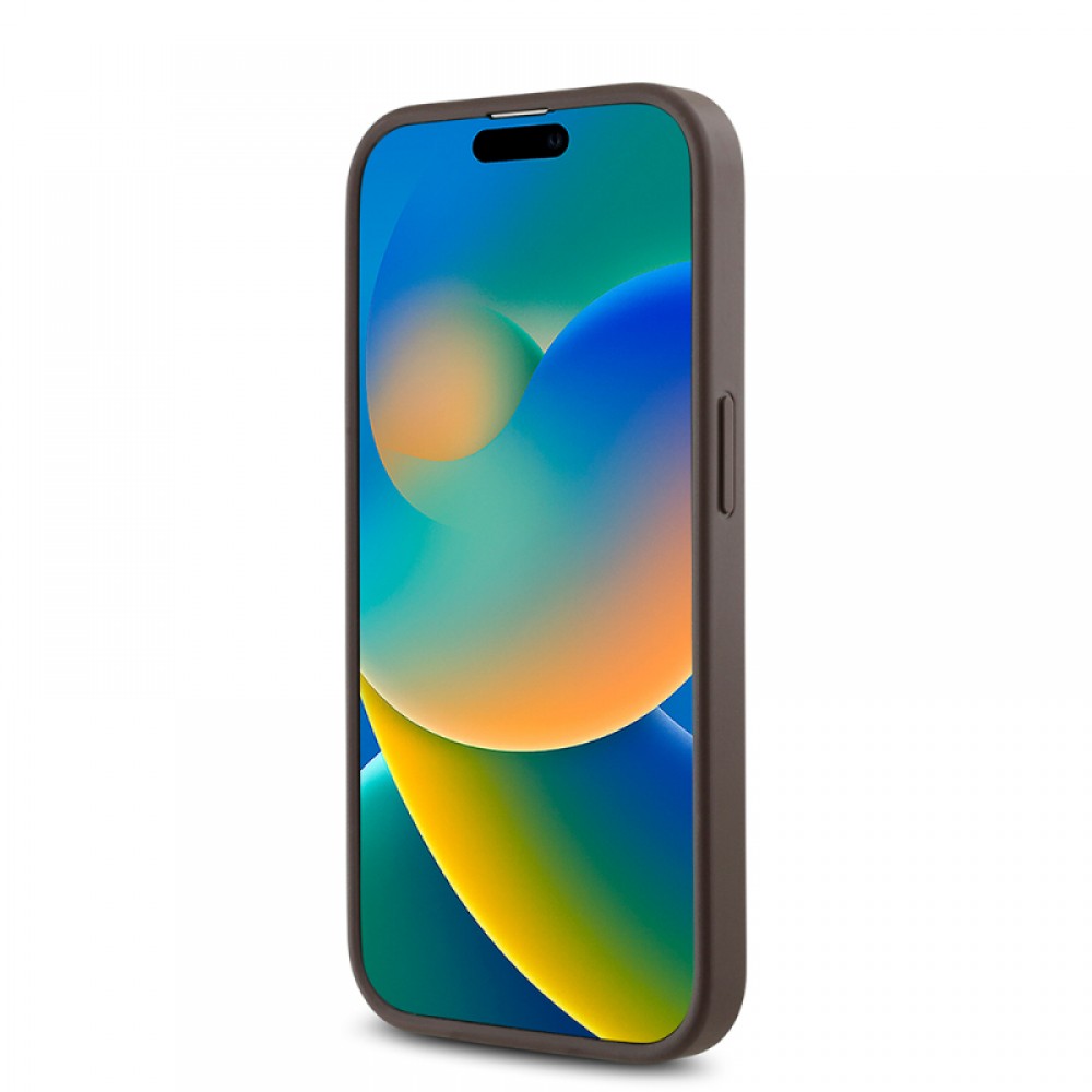 iPhone 14 Pro Guess orijinal lisanslı PU deri gül baskılı 4G desenli MagSafe uyumlu yazı logolu lüks koruyucu telefon kılıfı