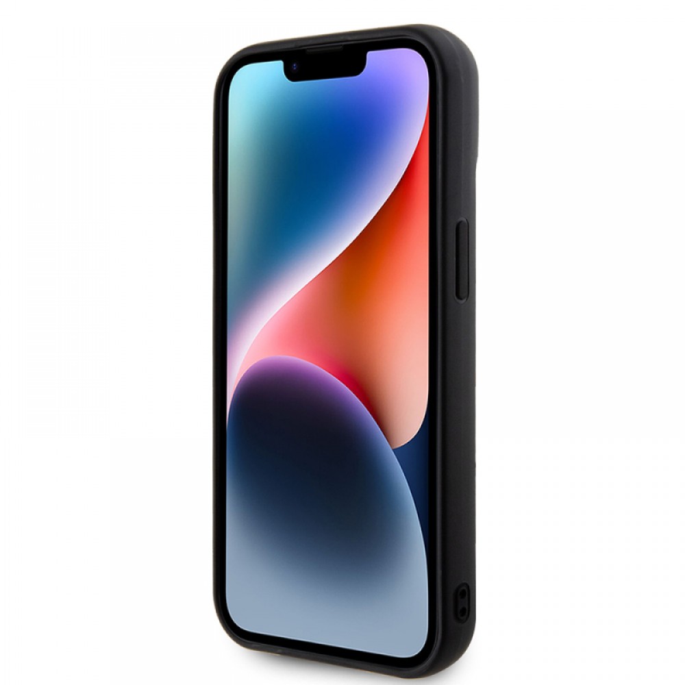 iPhone 15 Guess orijinal lisanslı PU deri kapitone desenli metal yazı logolu ince zarif koruyucu telefon kılıfı