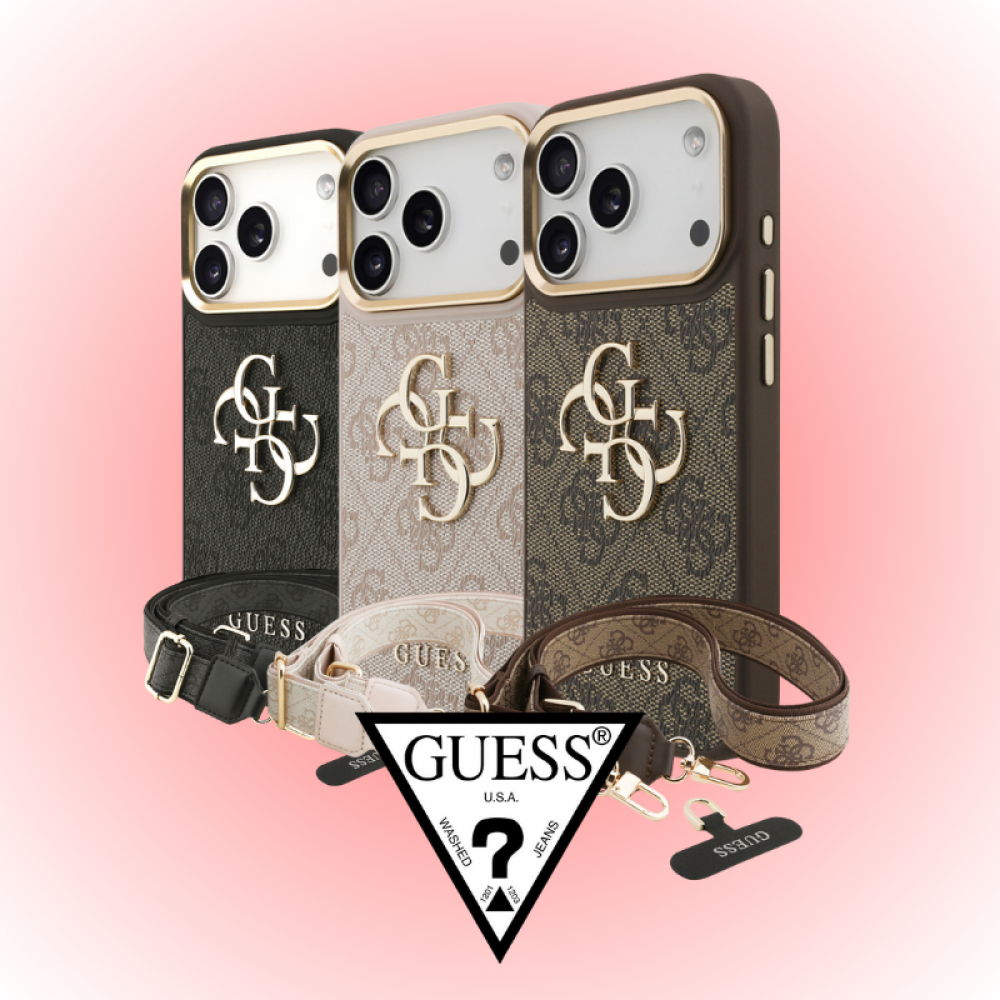 Apple iPhone 17 Pro Kılıf | Guess Orijinal Lisanslı | 4G Büyük Metal Logolu Kalın Askılı Kapak | MobixMood