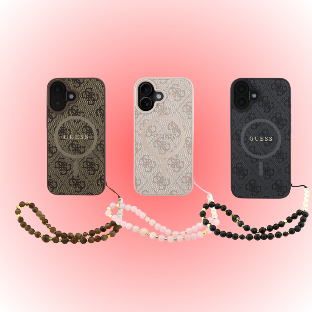 Apple iPhone 16 Plus Kılıf | Guess Orijinal Lisanslı | MagSafe PU Deri Bilek Askılı Kapak | MobixMood