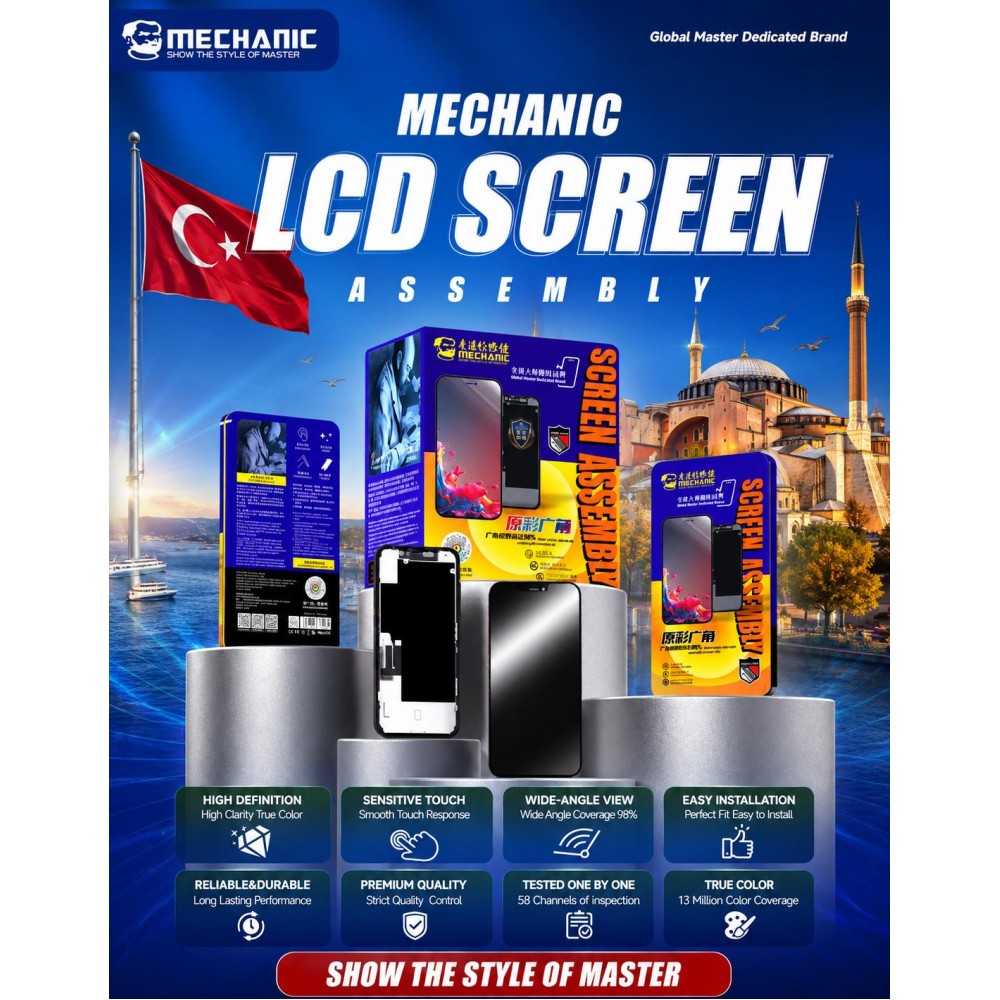 iPhone 16 PRO Ekran–Soft OLED 120Hz (Chip Aktarılabilir Ekran) MECHANIC 