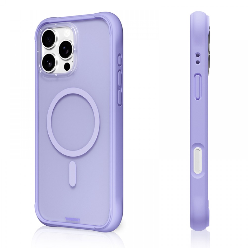 iPhone 16 Pro Youngkit Macaroon serisi MagSafe uyumlu 2 metre düşme korumalı canlı renkli silikon TPU şeffaf telefon kılıfı