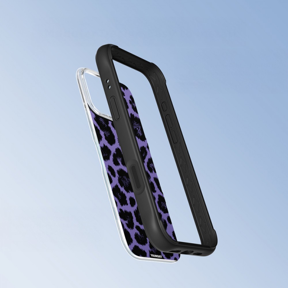 iPhone 16 Pro Max Youngkit Leopard serisi MagSafe uyumlu 4FT düşme korumalı mat sararma karşıtı PC silikon telefon kılıfı