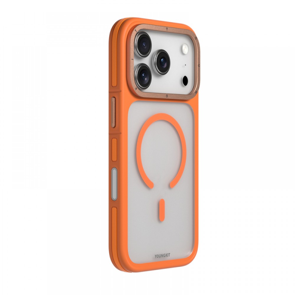 iPhone 17 Pro Youngkit Rock Sand serisi MagSafe uyumlu 2.4 metreden düşme korumalı buzlu arka yüzeyli telefon kılıfı