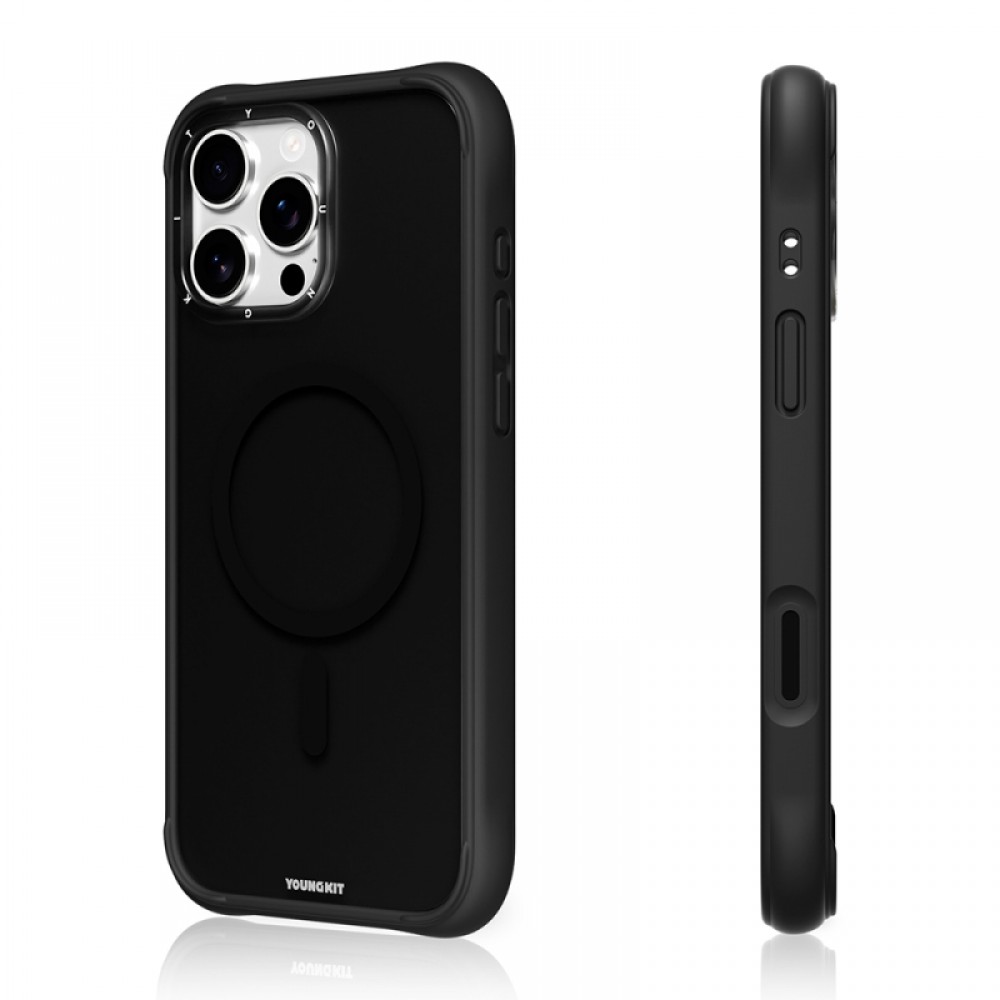 iPhone 16 Pro Youngkit Macaroon serisi MagSafe uyumlu 2 metre düşme korumalı canlı renkli silikon TPU şeffaf telefon kılıfı