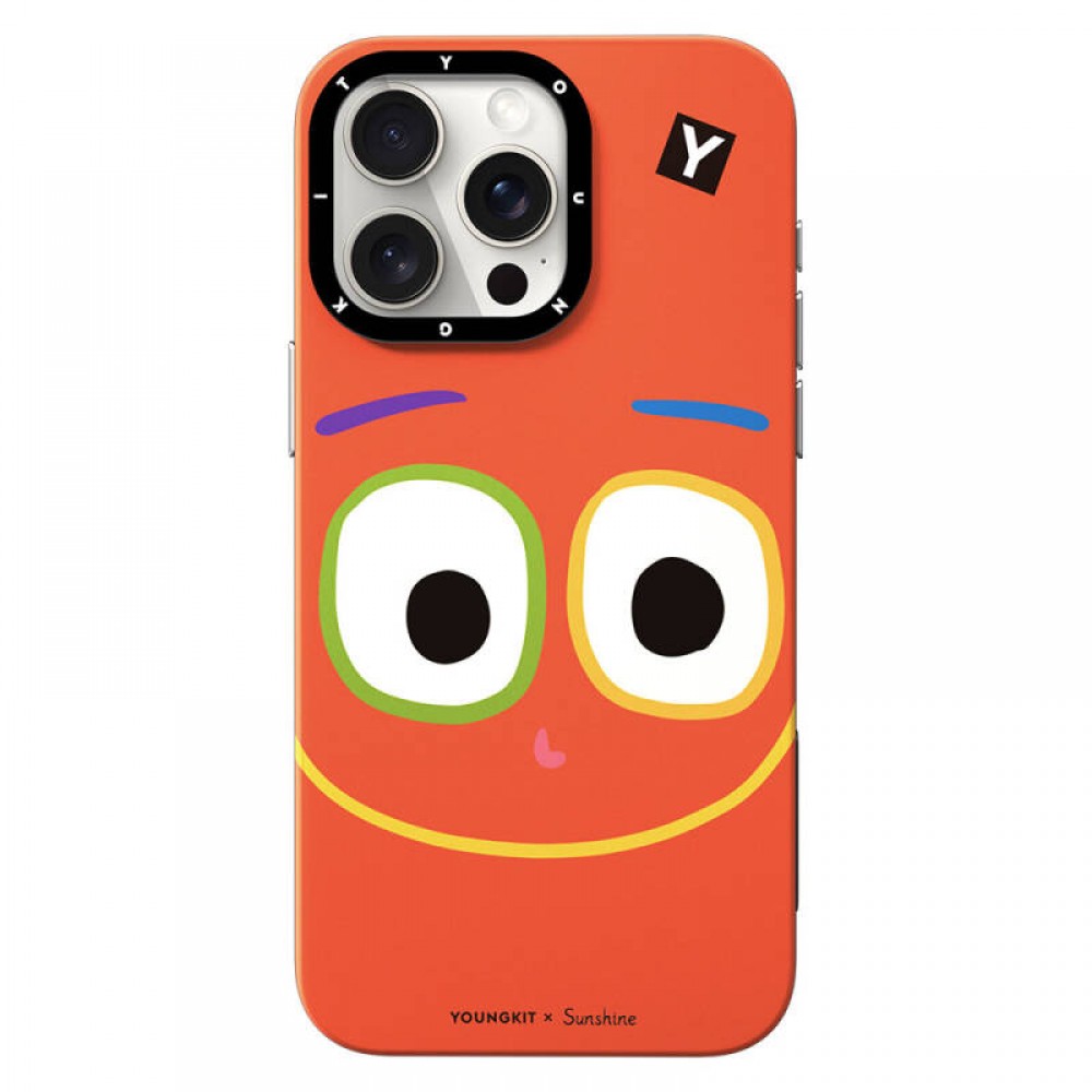 iPhone 14 Pro Youngkit Daily Happy serisi MagSafe uyumlu Sunshine tasarımlı 500+ düşme testli sararmaya dayanıklı tam koruma sağlayan eğlenceli telefon kılıfı