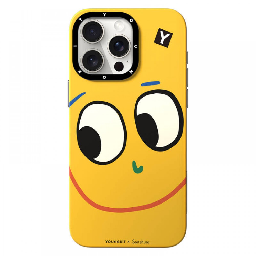 iPhone 14 Pro Youngkit Daily Happy serisi MagSafe uyumlu Sunshine tasarımlı 500+ düşme testli sararmaya dayanıklı tam koruma sağlayan eğlenceli telefon kılıfı