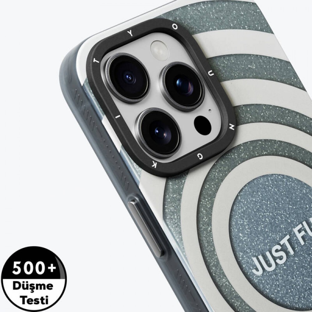 iPhone 14 Pro Youngkit Star Dazzle serisi MagSafe uyumlu simli yıldız tasarımlı 500+ düşme testli tam koruma sağlayan ışıltılı telefon kılıfı