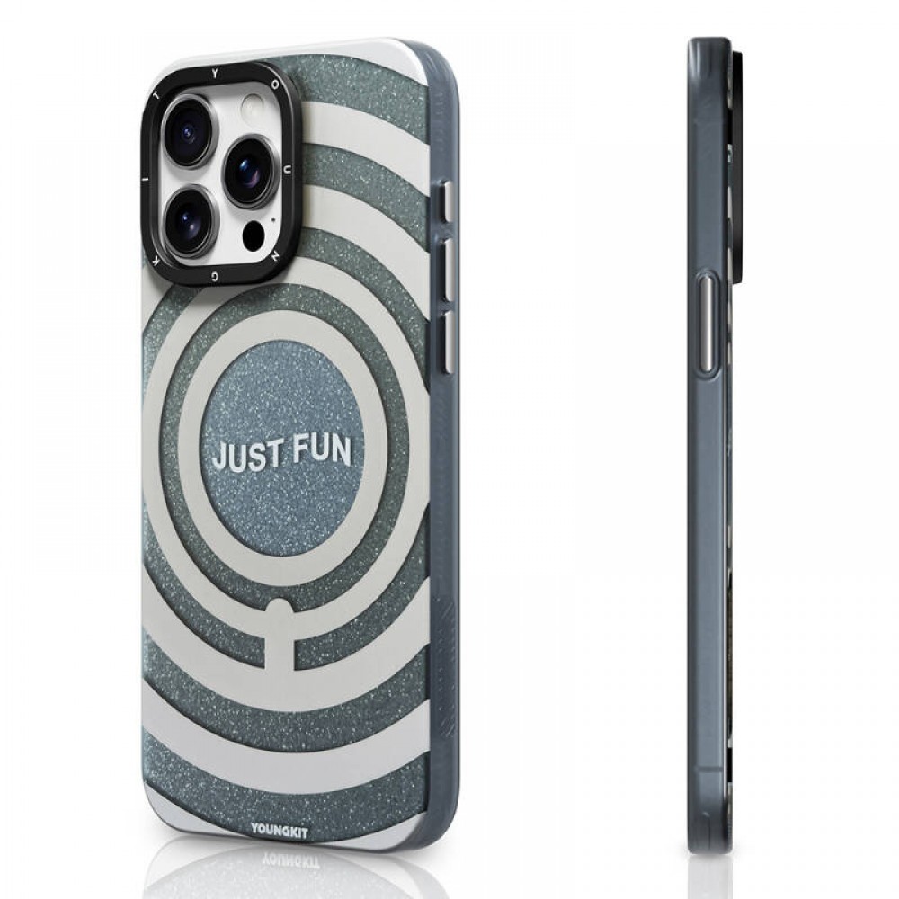 iPhone 14 Pro Youngkit Star Dazzle serisi MagSafe uyumlu simli yıldız tasarımlı 500+ düşme testli tam koruma sağlayan ışıltılı telefon kılıfı