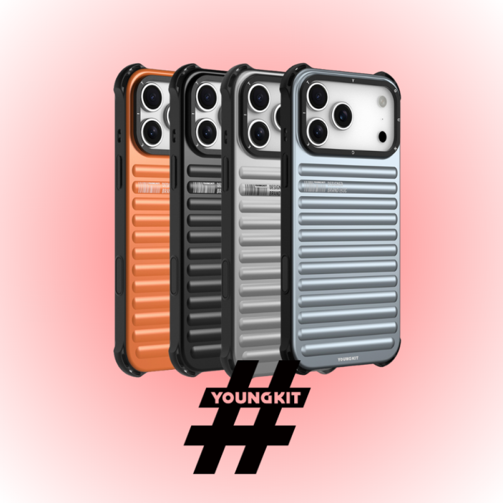 Apple iPhone 17 Pro Kılıf | Youngkit True Color Serisi | Mat Renkli Bavul Çizgili Kapak | MobixMood