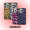 iPhone 16 Pro Youngkit Leopard serisi MagSafe uyumlu 4FT düşme korumalı mat sararma karşıtı PC silikon telefon kılıfı