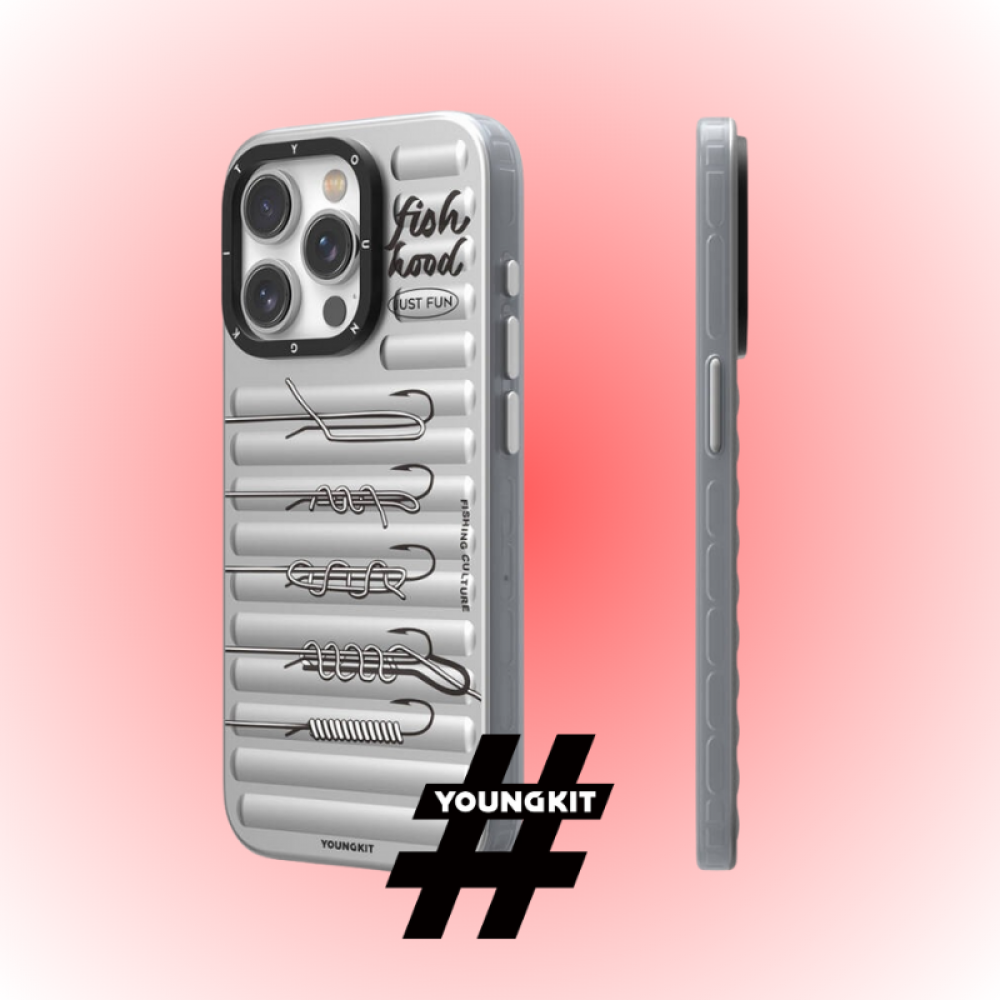 Apple iPhone 14 Pro Kılıf | Youngkit Fishing Serisi | MagSafe Olta Kancası Desenli Kapak | MobixMood