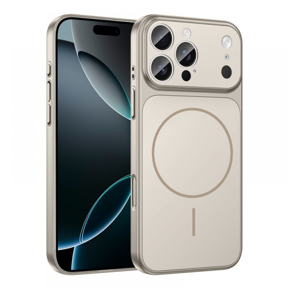 iPhone 15 Pro Max Zore Formen MagSafe uyumlu cam kamera korumalı ince dayanıklı PC malzemeden üretilmiş zarif telefon kılıfı