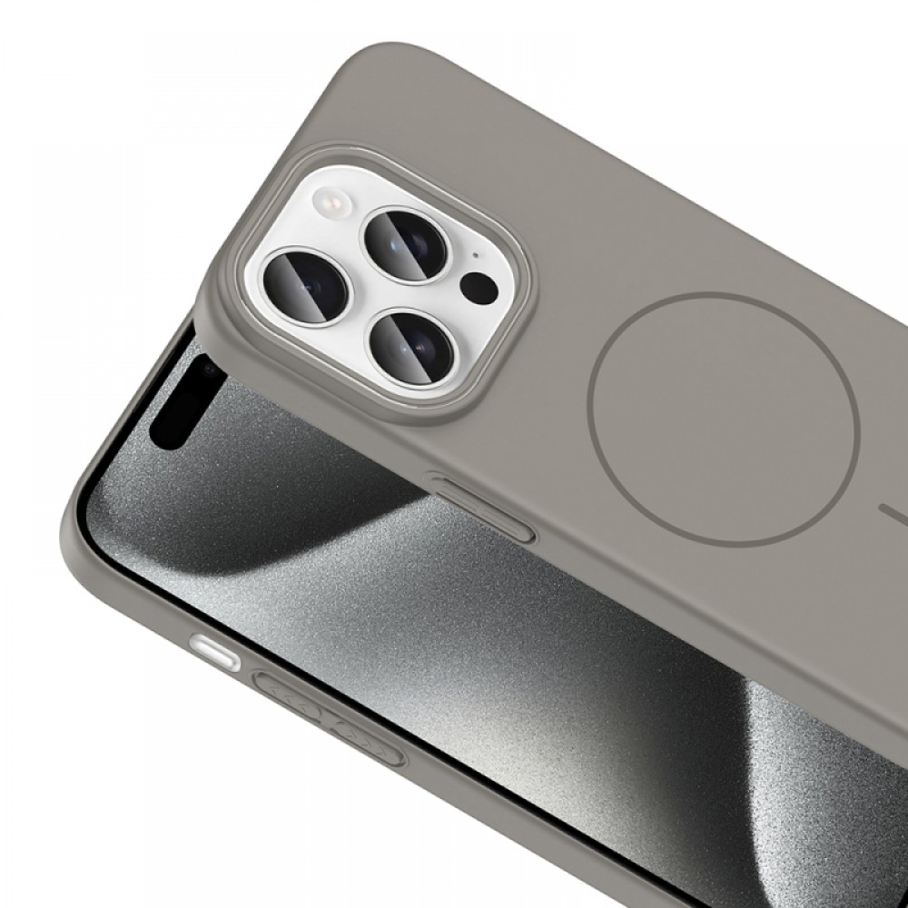 iPhone 15 Pro Zore Ruby serisi MagSafe uyumlu pürüzsüz sert kaplamalı gelişmiş kenar ve kamera korumalı telefon kılıfı