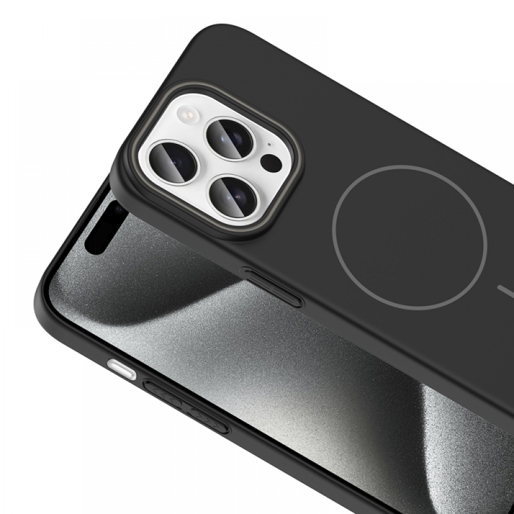 iPhone 15 Pro Zore Ruby serisi MagSafe uyumlu pürüzsüz sert kaplamalı gelişmiş kenar ve kamera korumalı telefon kılıfı