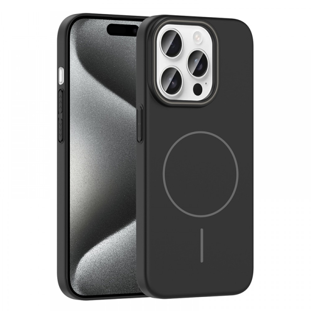 iPhone 15 Pro Zore Ruby serisi MagSafe uyumlu pürüzsüz sert kaplamalı gelişmiş kenar ve kamera korumalı telefon kılıfı