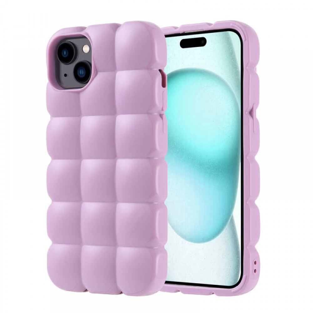 iPhone 15 Plus Zore Dom Dom serisi parlak esnek silikon küp dilimli airbag etkili yüksek darbe korumalı telefon kılıfı