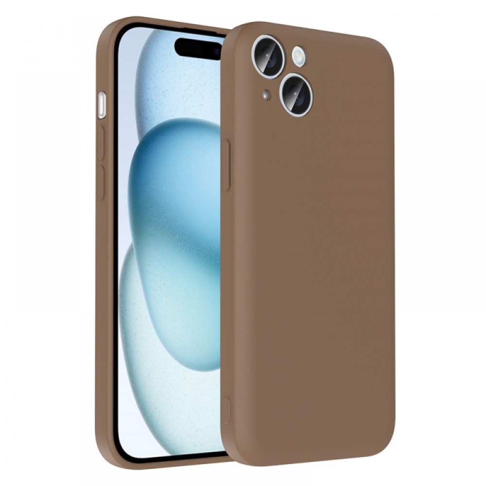 iPhone 15 Plus Zore Vitra serisi kamera korumalı gizli kartlık hazneli minimalist tasarımlı esnek silikon telefon kılıfı