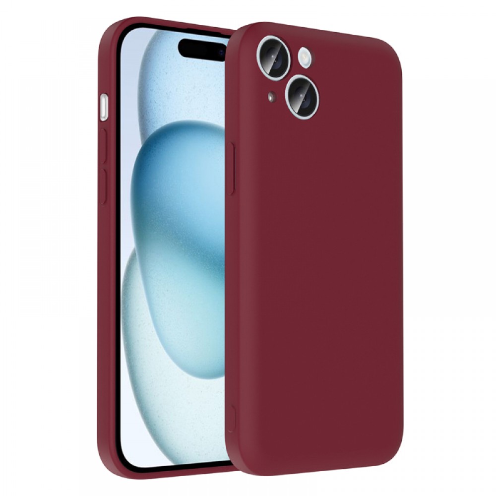 iPhone 15 Plus Zore Vitra serisi kamera korumalı gizli kartlık hazneli minimalist tasarımlı esnek silikon telefon kılıfı