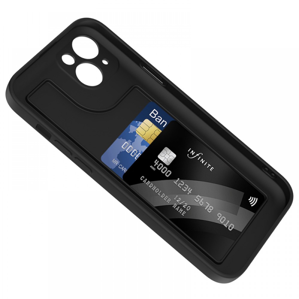 iPhone 15 Plus Zore Vitra serisi kamera korumalı gizli kartlık hazneli minimalist tasarımlı esnek silikon telefon kılıfı