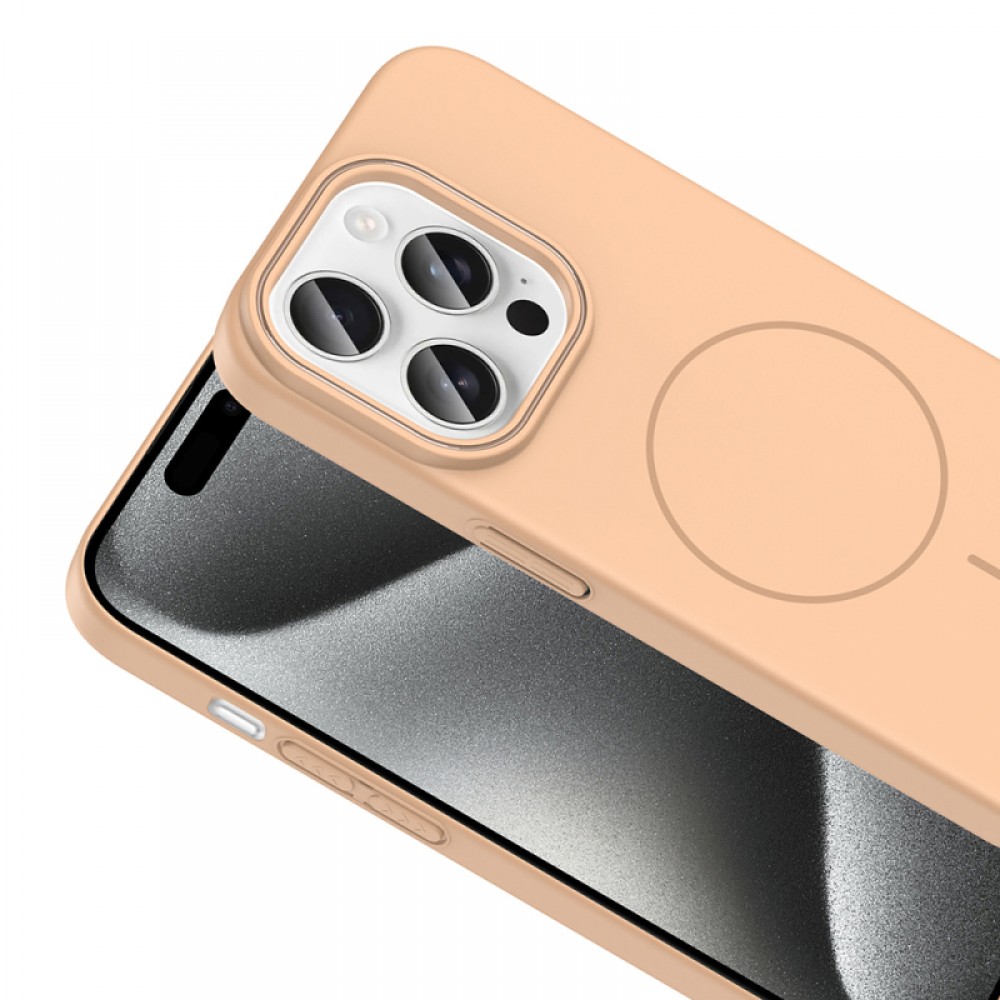 iPhone 15 Pro Zore Ruby serisi MagSafe uyumlu pürüzsüz sert kaplamalı gelişmiş kenar ve kamera korumalı telefon kılıfı