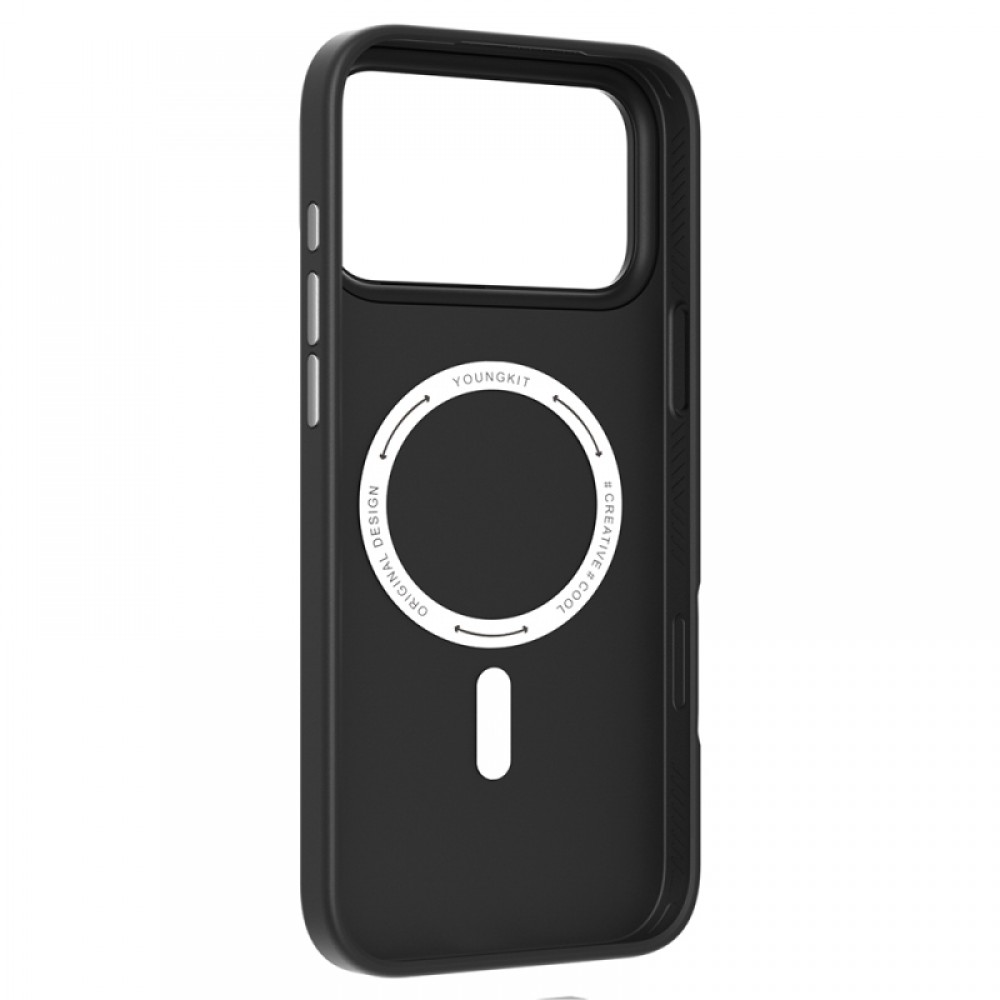 iPhone 17 Pro Max MagSafe uyumlu Youngkit Tech Fashion serisi basit mat deri desenli telefon kılıfı