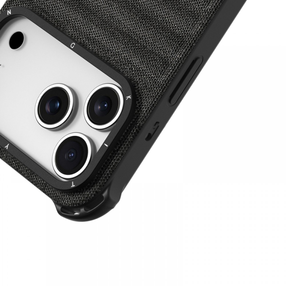 iPhone 17 Pro Youngkit Canvas serisi MagSafe uyumlu modern kumaş dokulu darbeye dayanıklı telefon kılıfı