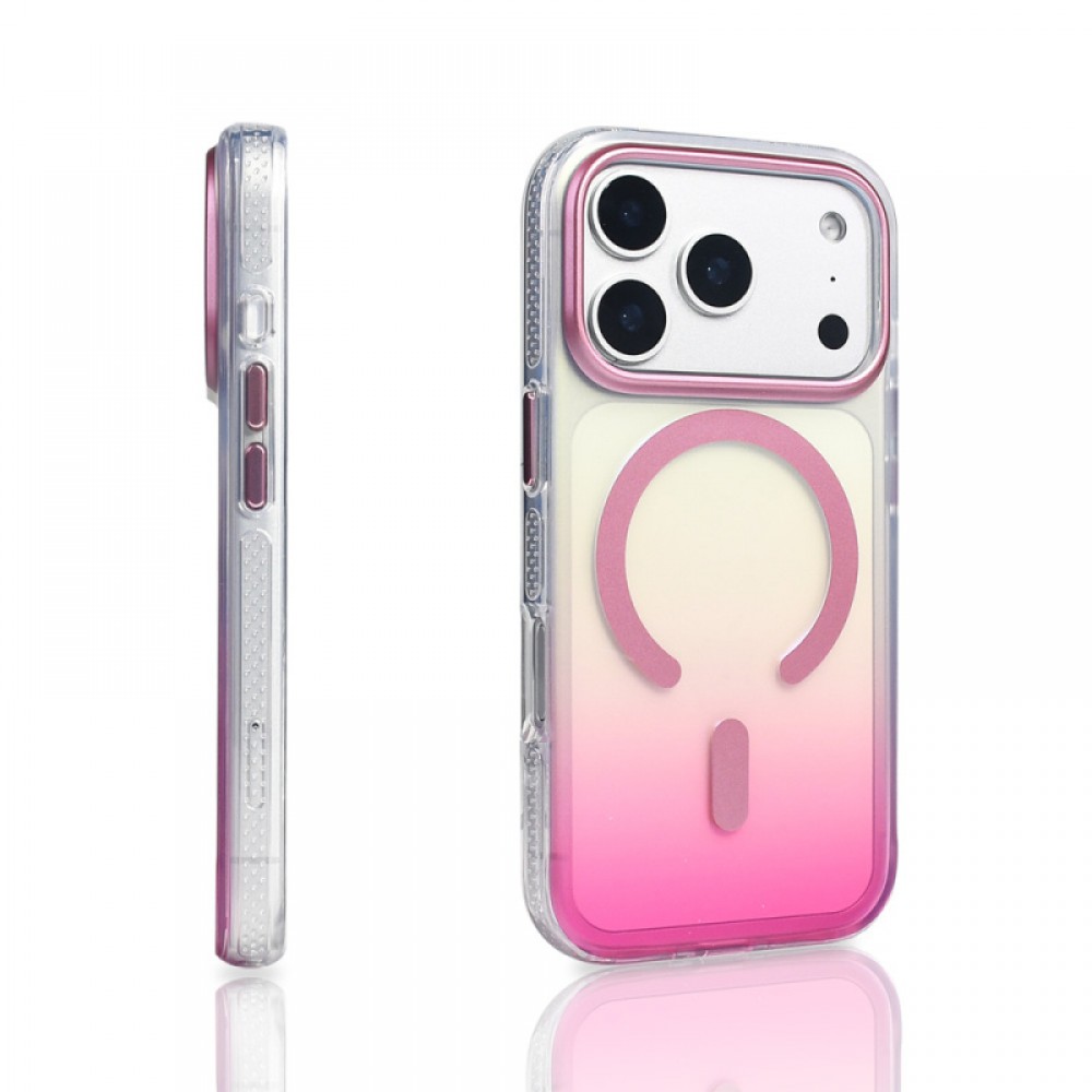 iPhone 17 Pro MagSafe uyumlu transparan renk geçişli (degrade) yumuşak kenarlı Zore Toros telefon kılıfı