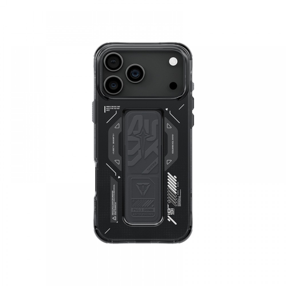 iPhone 17 Pro Max MagSafe uyumlu Skinarma Helio teknoloji desenli entegre standlı telefon kılıfı