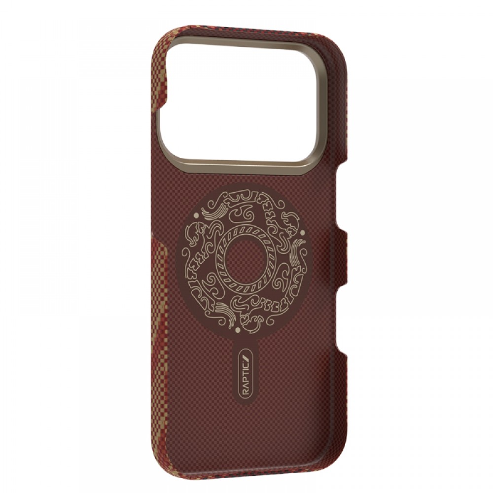 iPhone 17 Pro Raptic Aramid Skin Bionic serisi MagSafe uyumlu aramid fiber biyonik desenli telefon kılıfı