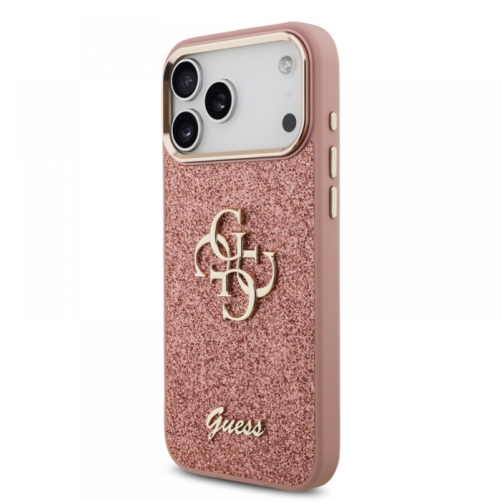 iPhone 17 Pro Max Guess orijinal lisanslı 4G logolu glitter telefon kılıfı