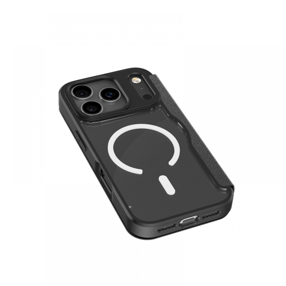 iPhone 17 Pro Raptic Air Folio MagSafe uyumlu şeffaf arka yüzeyli kapaklı ve kartlıklı telefon kılıfı