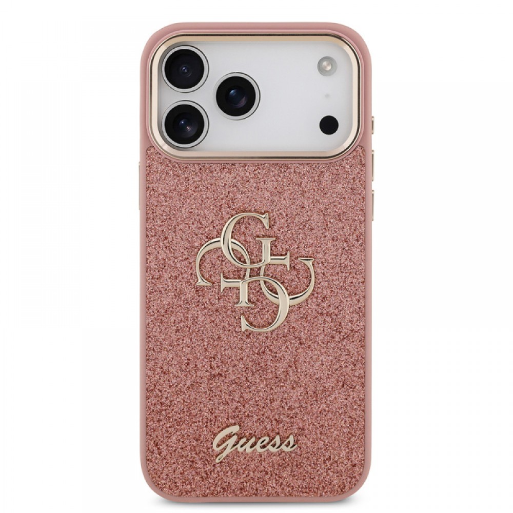 iPhone 17 Pro Max Guess orijinal lisanslı 4G logolu glitter telefon kılıfı