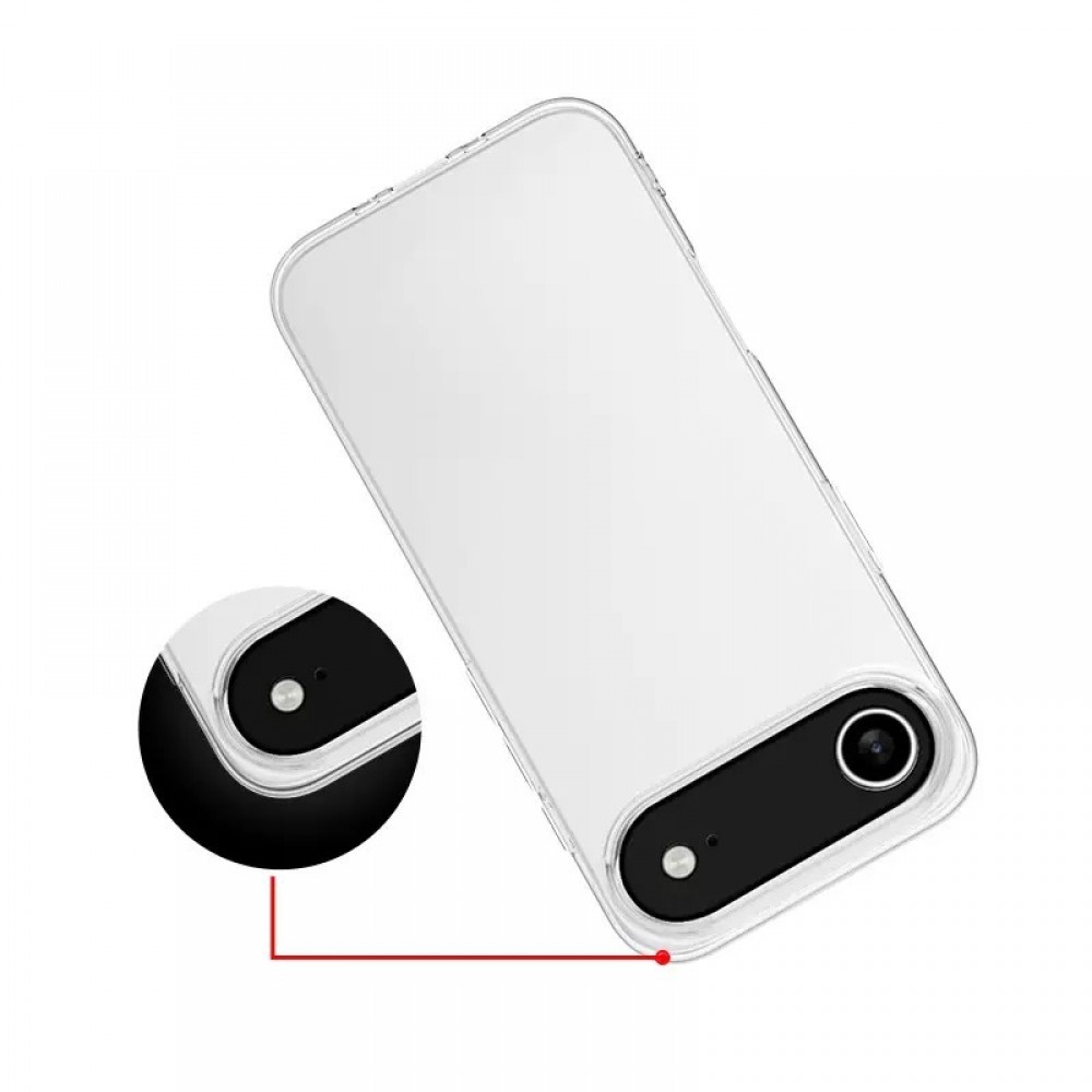 iPhone 17 Air Zore Süper Silikon ultra ince şeffaf esnek tam koruma sağlayan telefon kılıfı