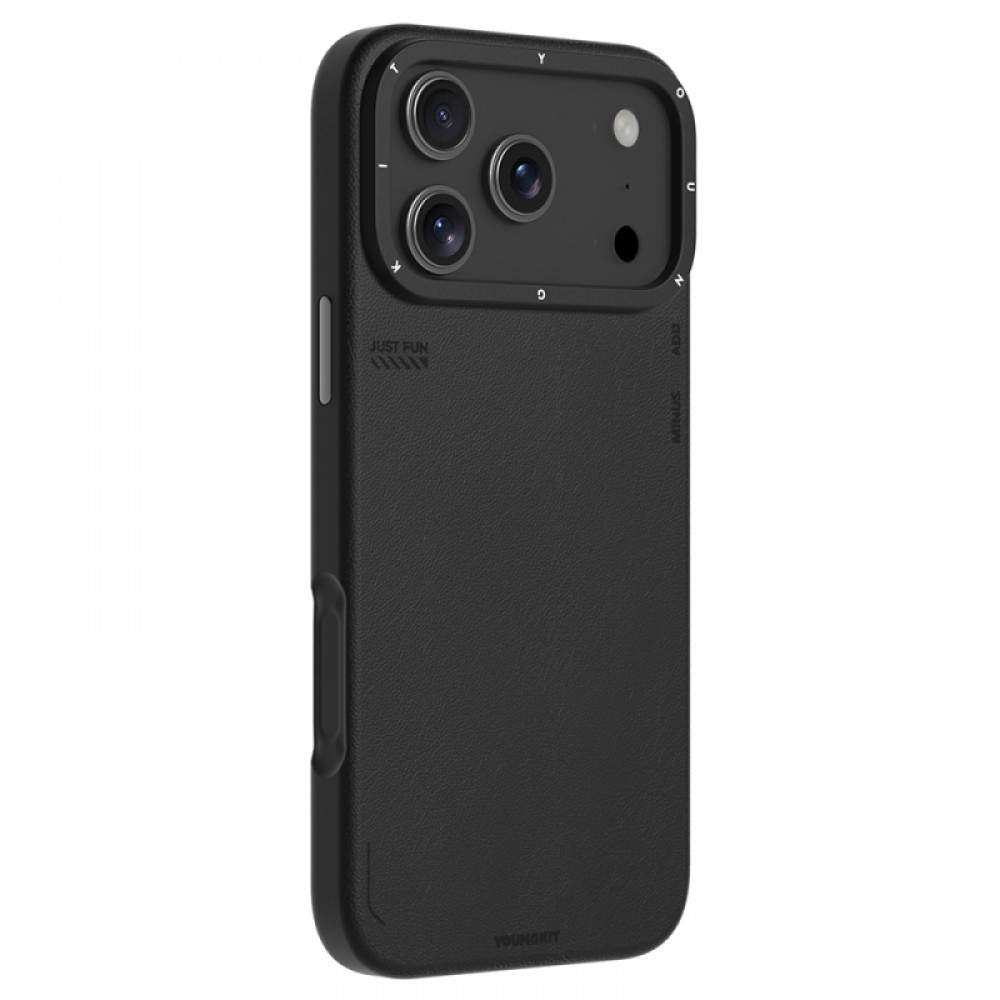 iPhone 17 Pro Max MagSafe uyumlu Youngkit Tech Fashion serisi basit mat deri desenli telefon kılıfı