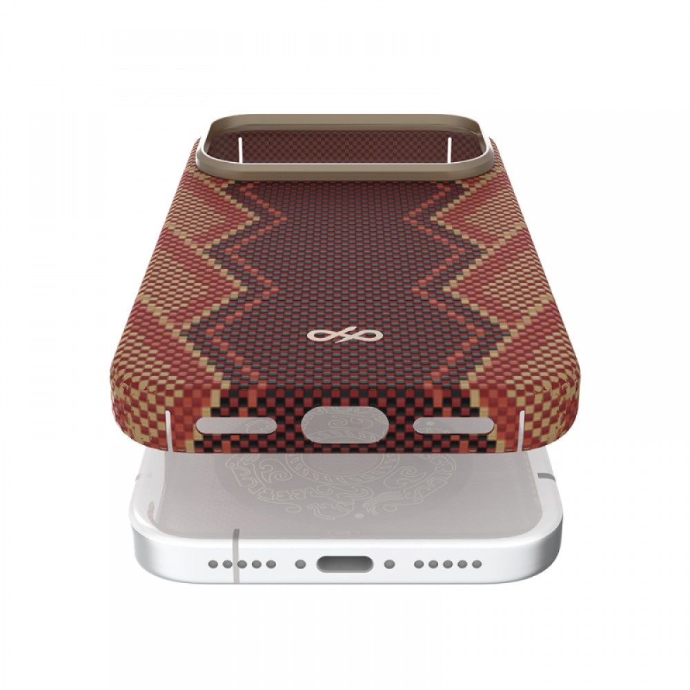 iPhone 17 Pro Raptic Aramid Skin Bionic serisi MagSafe uyumlu aramid fiber biyonik desenli telefon kılıfı