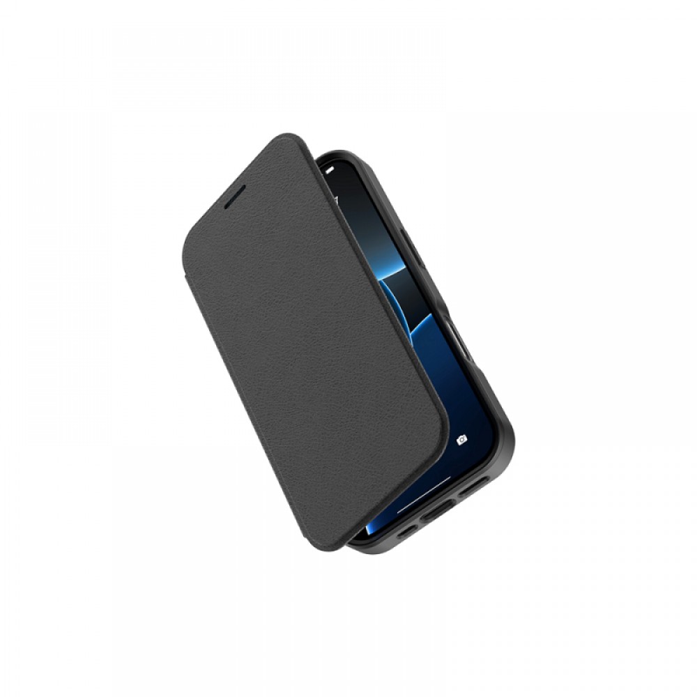 iPhone 17 Pro Raptic Air Folio MagSafe uyumlu şeffaf arka yüzeyli kapaklı ve kartlıklı telefon kılıfı