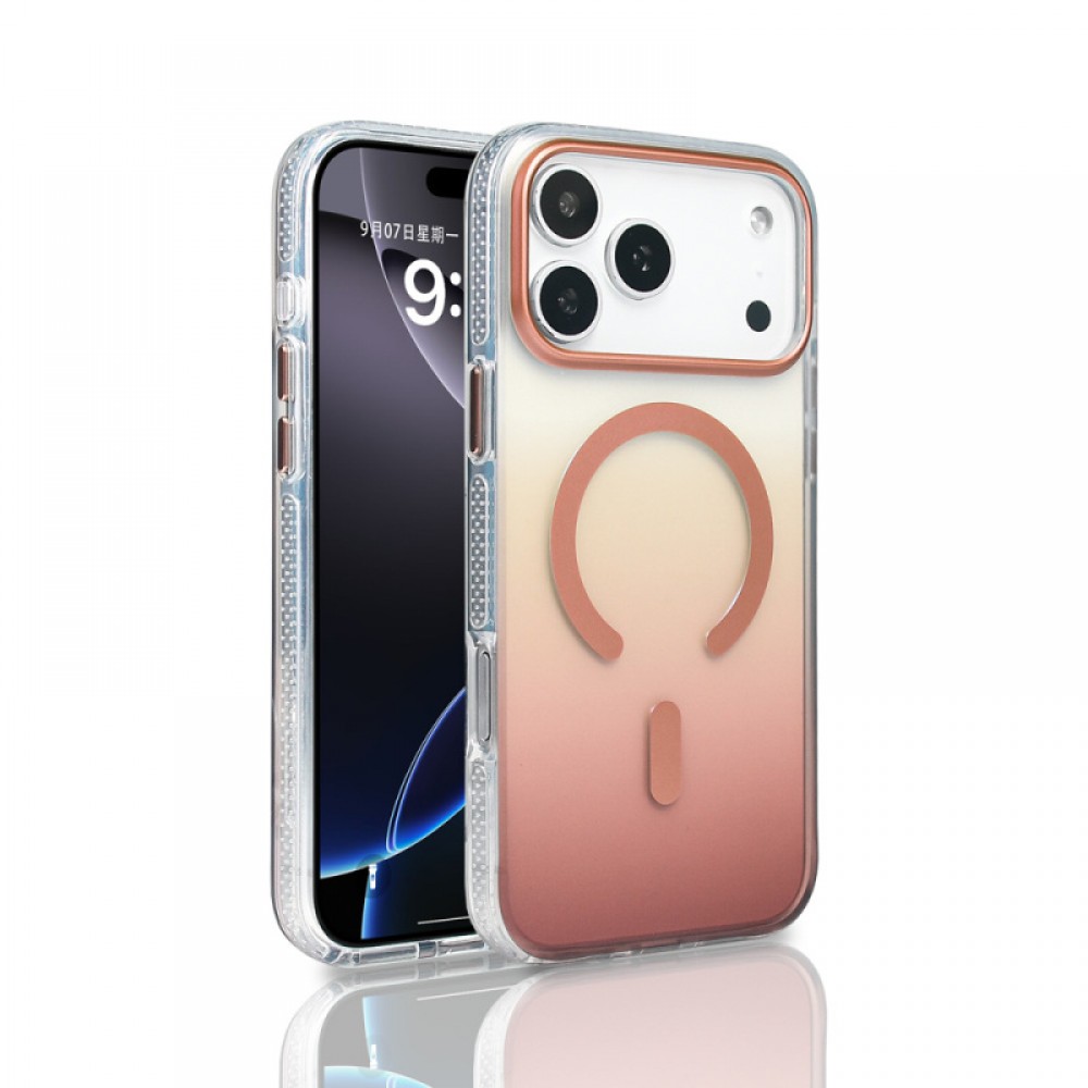 iPhone 17 Pro Max Zore Toros MagSafe uyumlu transparan renk geçişli telefon kılıfı