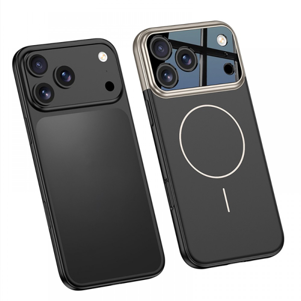 iPhone 17 Pro MagSafe uyumlu çift parçalı kayar lens korumalı renkli çerçeveli Zore Napoli telefon kılıfı