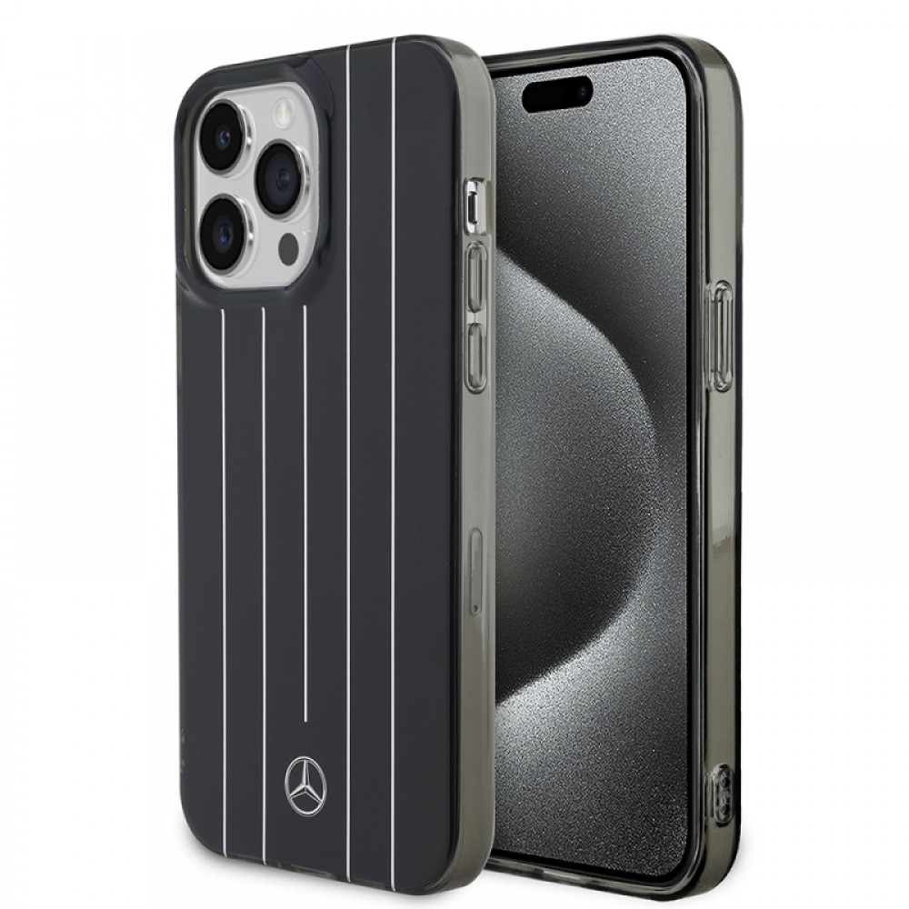 iPhone 14 Pro Max Mercedes Benz orijinal lisanslı New Urban 3 serisi sert PC paralel çizgi desenli zarif koruyucu telefon kılıfı