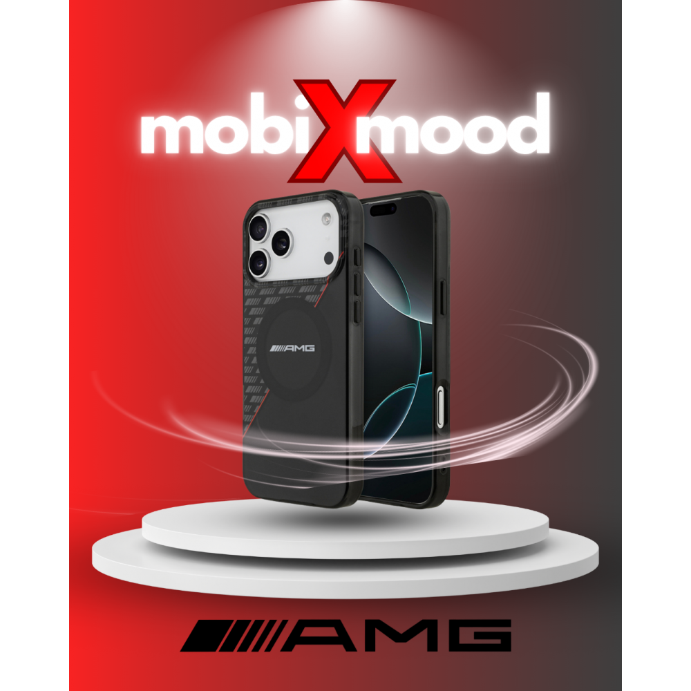 Apple iPhone 17 Pro Max Kılıf | AMG Orijinal Lisanslı | MagSafe Şarj Uyumlu Kırmızı Çizgili Çift Katmanlı Kapak | MobixMood