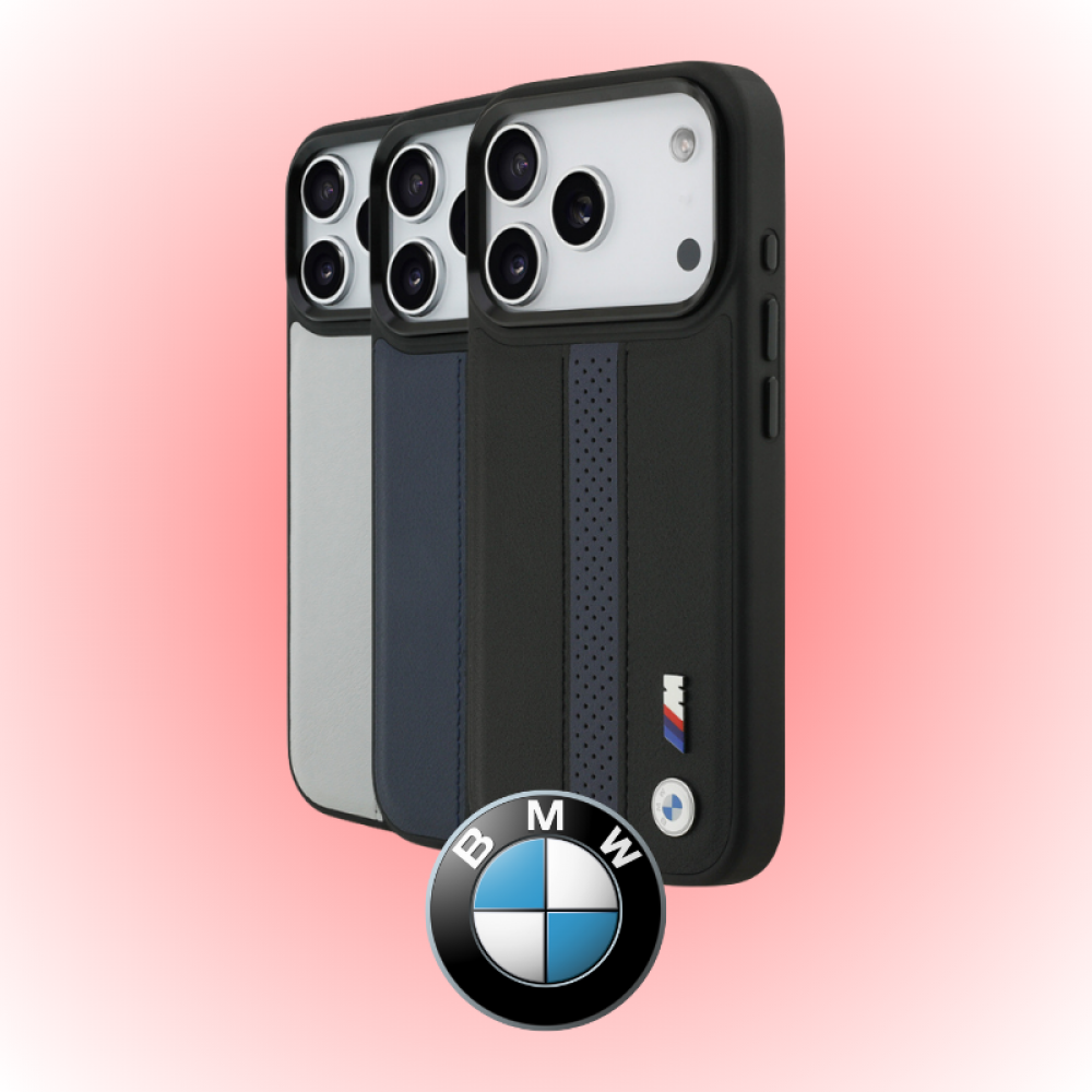 Apple iPhone 17 Pro Kılıf | BMW Orijinal Lisanslı | MagSafe Deri Delikli Şerit Kapak | MobixMood