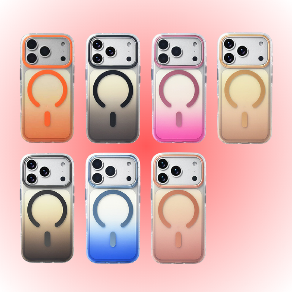 Apple iPhone 17 Pro Kılıf | Zore Toros | MagSafe Renk Geçişli Transparan Kapak | MobixMood